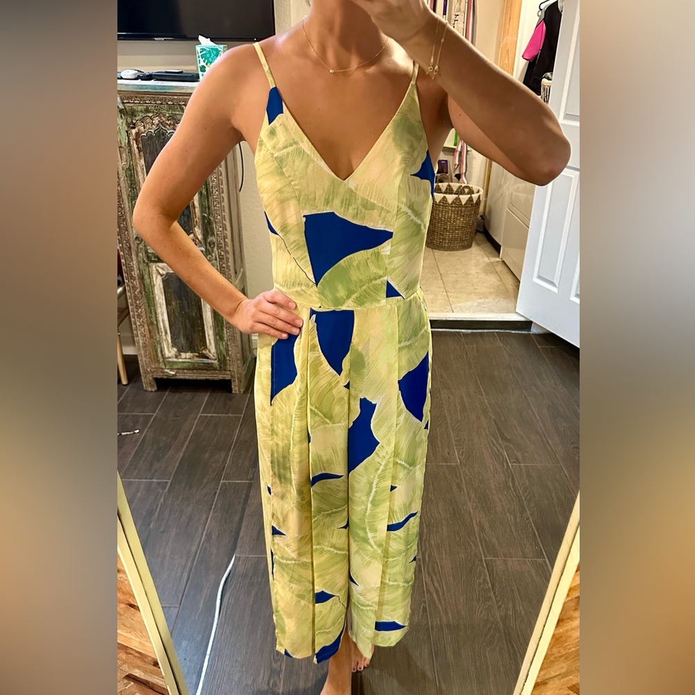 XS Lulus Tropical Wide Leg Jumpsuit